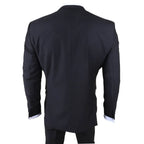 IM30 - Men's Black 3 Piece Stitch Lapel Formal Suit