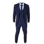 IM30 - Men's Navy 3 Piece Stitch Lapel Formal Suit