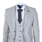 IM31 - Men's Grey 3 Piece Prince Of Wales Check Suit
