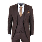 IM32 - Men's Plain Dark Brown 3 Piece Suit