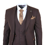 IM32 - Men's Plain Dark Brown 3 Piece Suit