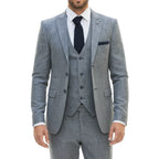IM33 - Men's 3 Piece Blue Tailored Fit Suit