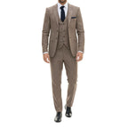 IM33 - Men's 3 Piece Brown Tailored Fit Suit