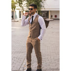IM33 - Men's 3 Piece Brown Tailored Fit Suit