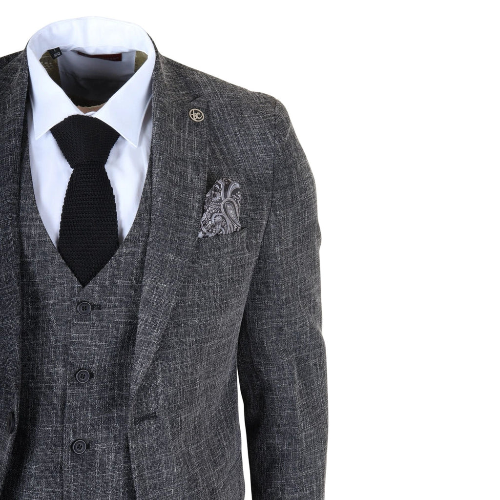 IM33 - Men's Black 3 Piece Tailored Fit Suit