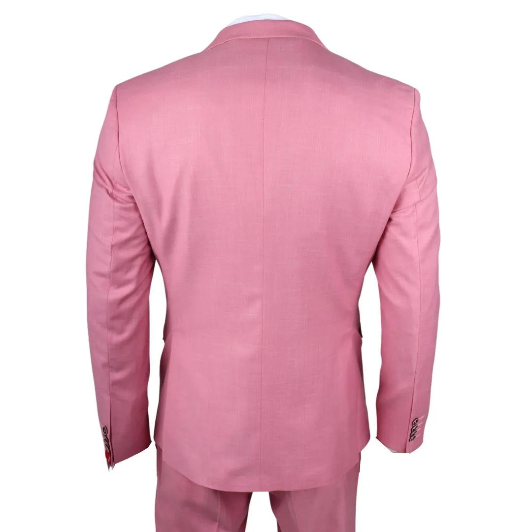 James - Men's 3 Piece Pink Tailored Fit Suit
