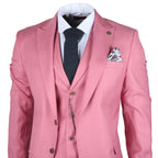 James - Men's 3 Piece Pink Tailored Fit Suit