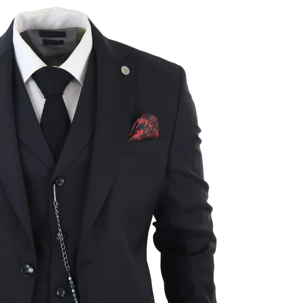 James - Men's Classic 3 Piece Black Suit