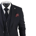 James - Men's Classic 3 Piece Black Suit