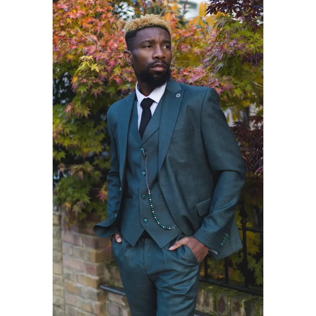 James - Men's 3 Piece Green Suit