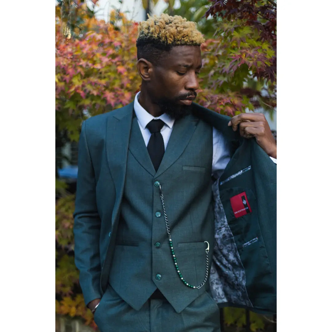 James - Men's 3 Piece Green Suit