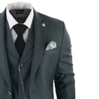James - Men's 3 Piece Green Suit