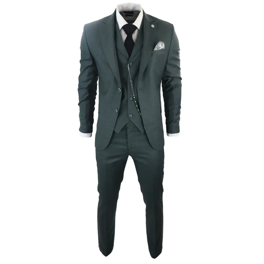 James - Men's 3 Piece Green Suit