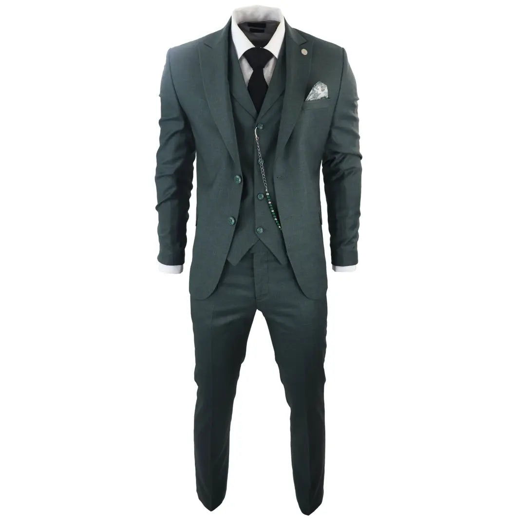 James - Men's 3 Piece Green Suit