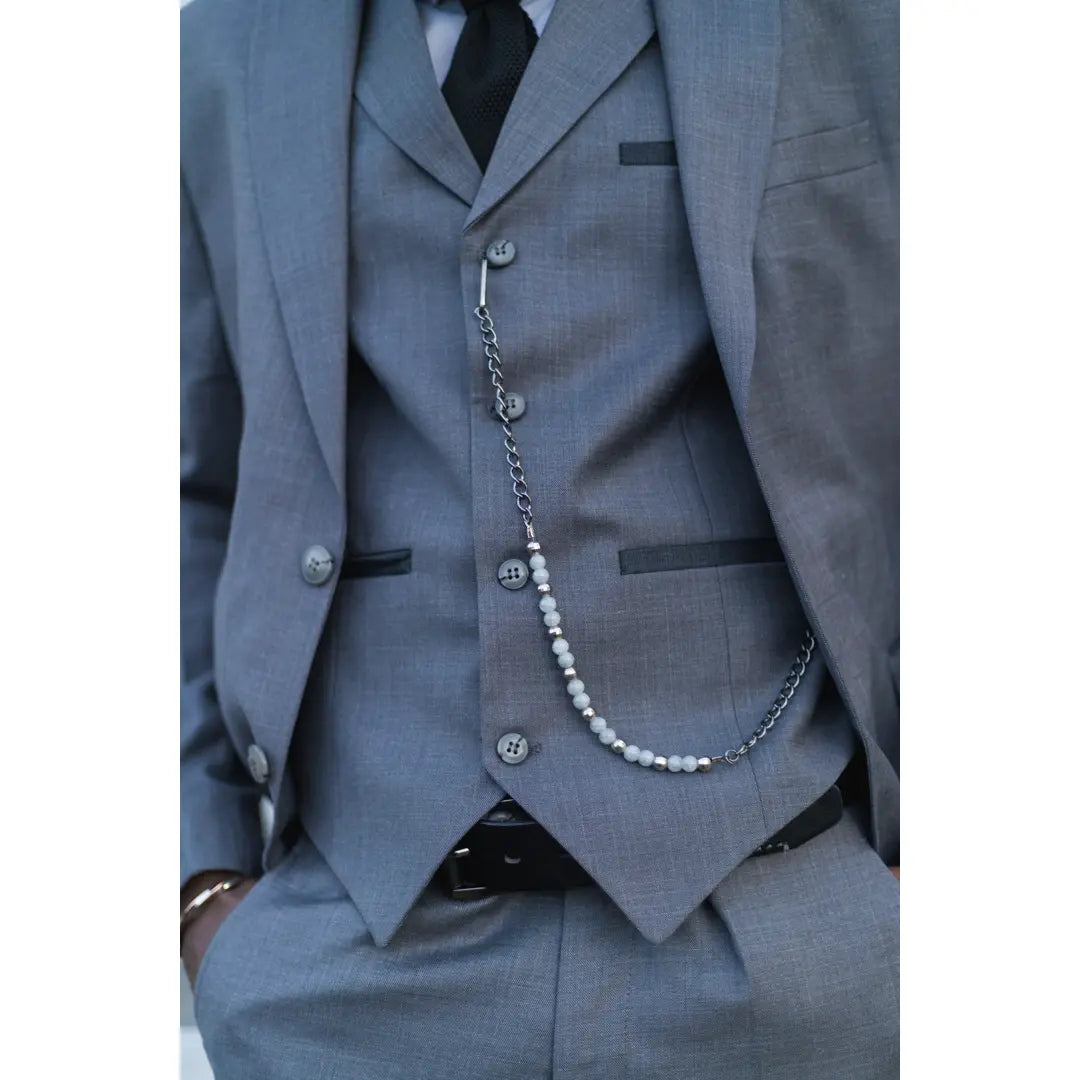 James - Men's 3 Piece Grey Classic Suit