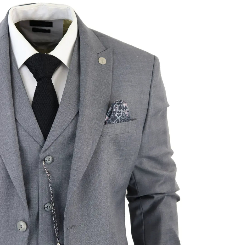 James - Men's 3 Piece Grey Classic Suit