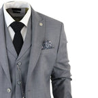 James - Men's 3 Piece Grey Classic Suit