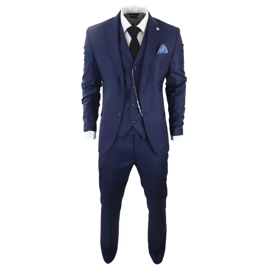 James - Men's 3 Piece Navy Blue Suit