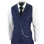 James - Men's 3 Piece Navy Blue Suit