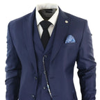 James - Men's 3 Piece Navy Blue Suit