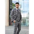 TP-30 - Men's Grey Tweed Check 3 Piece Suit