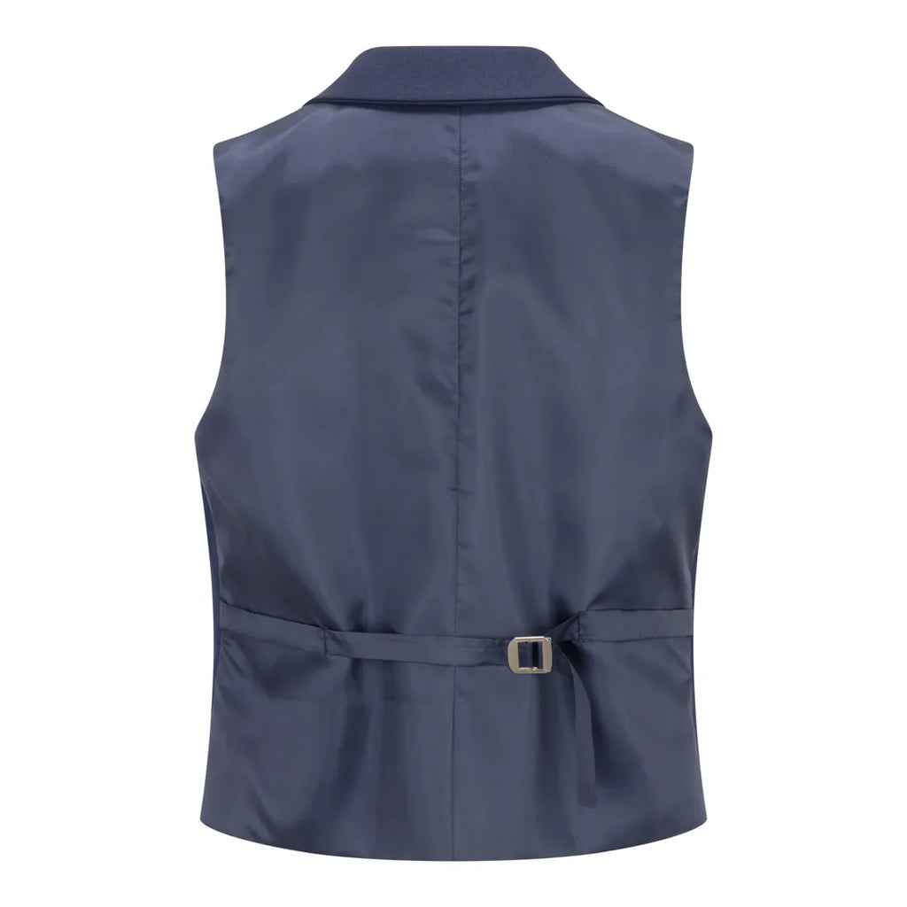 TPW-14 - Women's 3 Piece Plain Navy Blue Suit