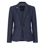 TPW-AK-04 - Women's Navy 3 Piece Herringbone Tweed Suit