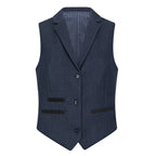 TPW-AK-04 - Women's Navy 3 Piece Herringbone Tweed Suit
