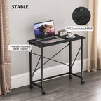 HOMCOM 80 cm Folding Desk on Wheels - Black
