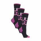 3 Pack Ladies Patterned Lightweight Thin 2.3 TOG Thermal Knee High Ski Socks