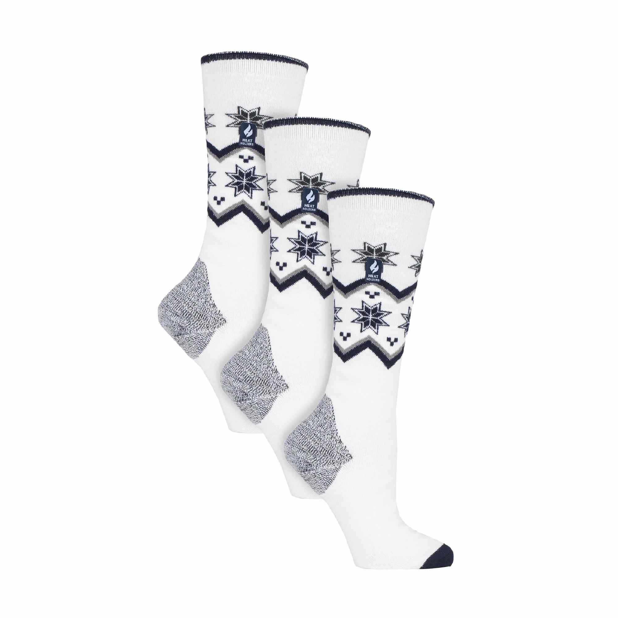 3 Pack Ladies Patterned Lightweight Thin 2.3 TOG Thermal Knee High Ski Socks