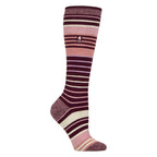 Ladies Ultra Lite Thin Thermal Winter Ski Socks with Stripes
