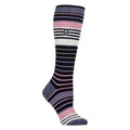 Ladies Ultra Lite Thin Thermal Winter Ski Socks with Stripes