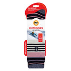 Ladies Ultra Lite Thin Thermal Winter Ski Socks with Stripes