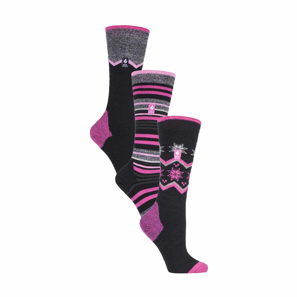 3 Pair Multipack Ultra Lightweight Womens Thermal Ski Socks