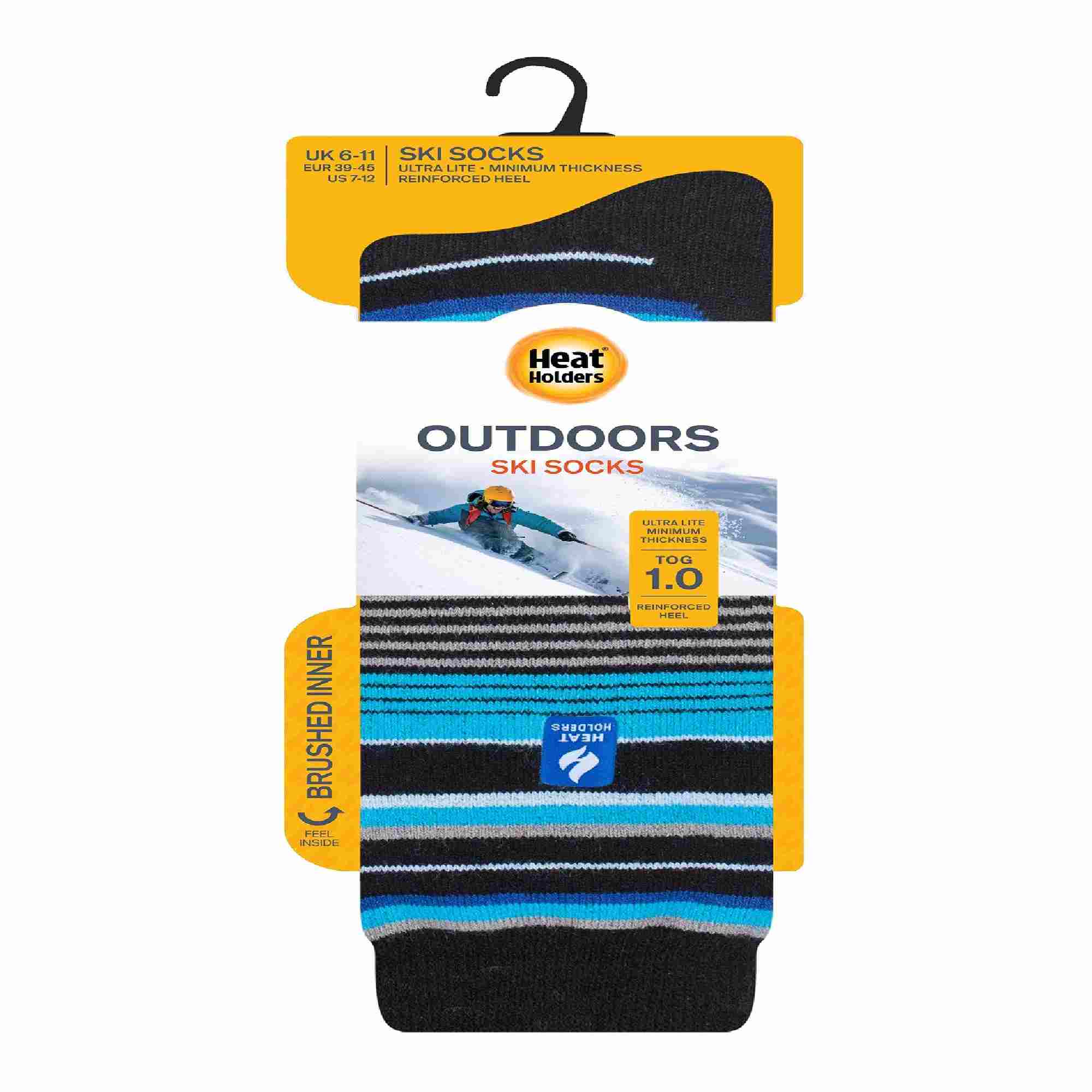 Mens Thin Warm Winter Knee High Lightweight Thermal Ski Socks