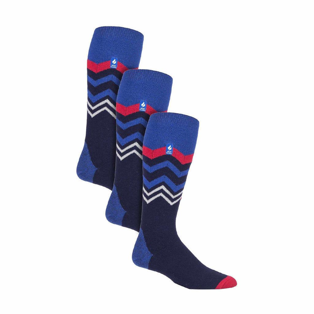 3 Pack Mens Patterned Lightweight Thin 2.3 TOG Thermal Knee High Ski Socks