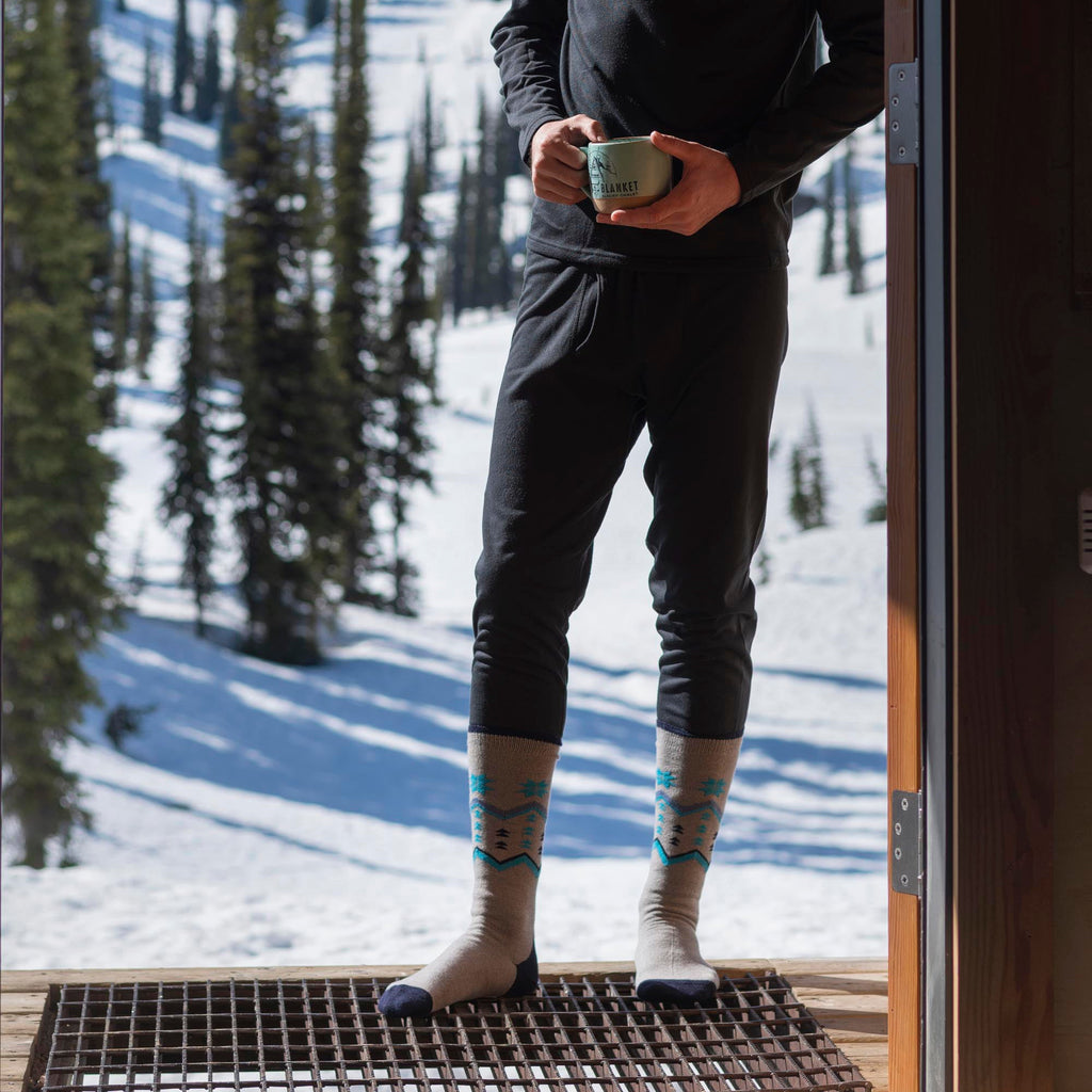 Mens Thin Warm Winter Knee High Lightweight Thermal Ski Socks