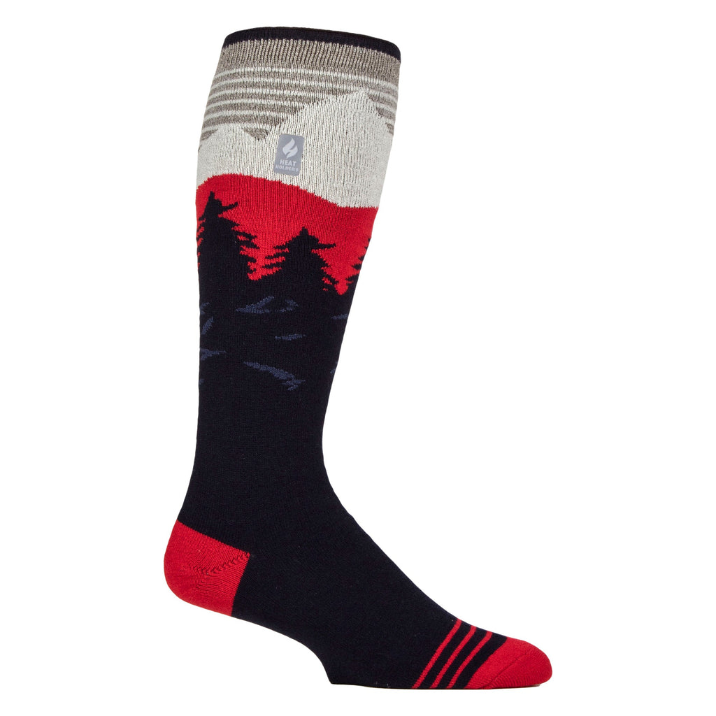 Mens Thin Warm Winter Knee High Lightweight Thermal Ski Socks