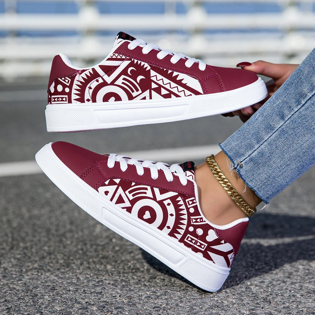 Unisex Casual Graphic Print Trainers Sneakers Lightweight Colourful Shoes