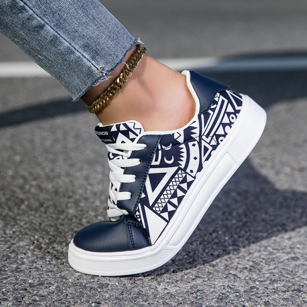 Unisex Casual Graphic Print Trainers Sneakers Lightweight Colourful Shoes