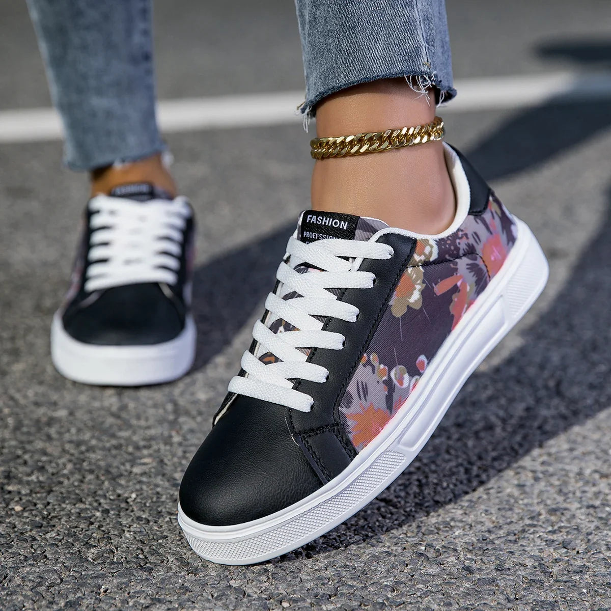 Unisex Casual Graphic Print Trainers Sneakers Lightweight Colourful Shoes