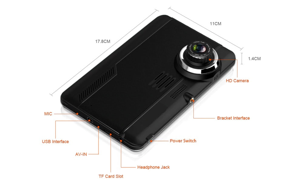 7" CMNAV 360 Camper (without Live Traffic) - Built-in FullHD Dashcam, Android, Wi-Fi
