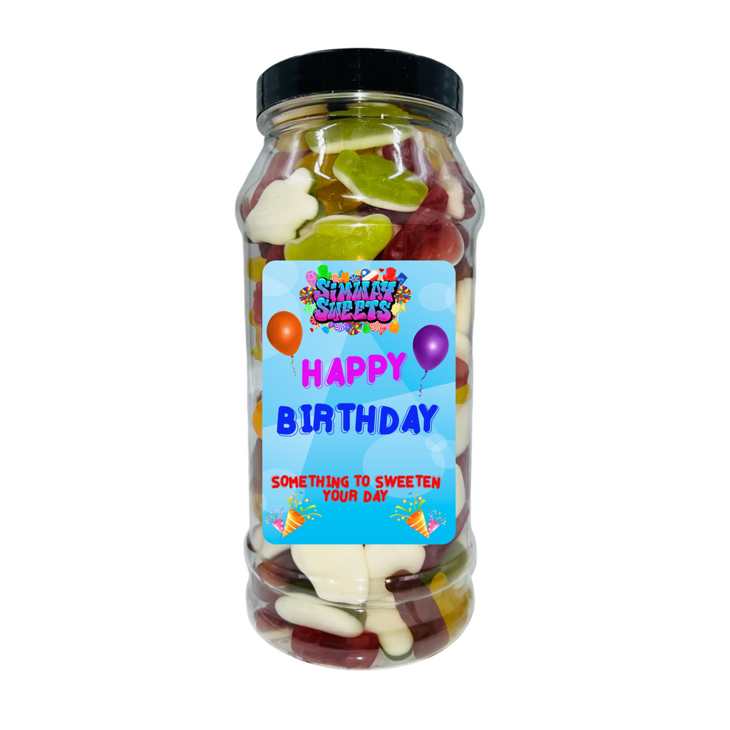 Simway Sweets 'Happy Birthday' Gift Sweet Jar - Pick Your Mix!