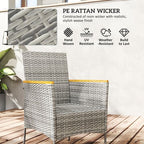 Outsunny Rattan Dining Set with Parasol Hole, Garden Table and Chairs