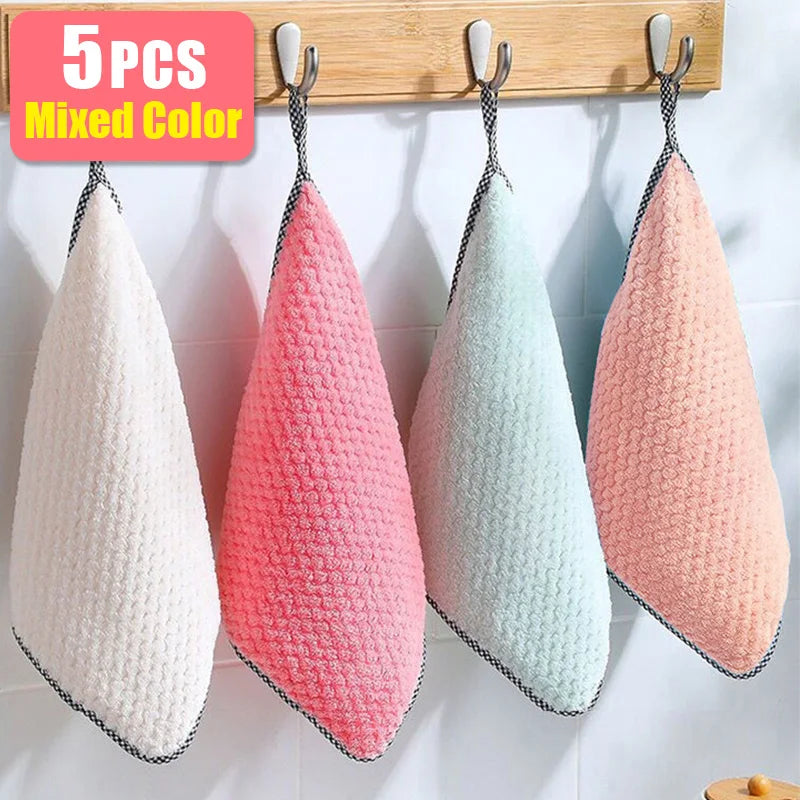 Coral Fleece Kitchen Cleaning Cloths - Soft & Highly Absorbent Towels