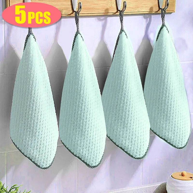 Coral Fleece Kitchen Cleaning Cloths - Soft & Highly Absorbent Towels