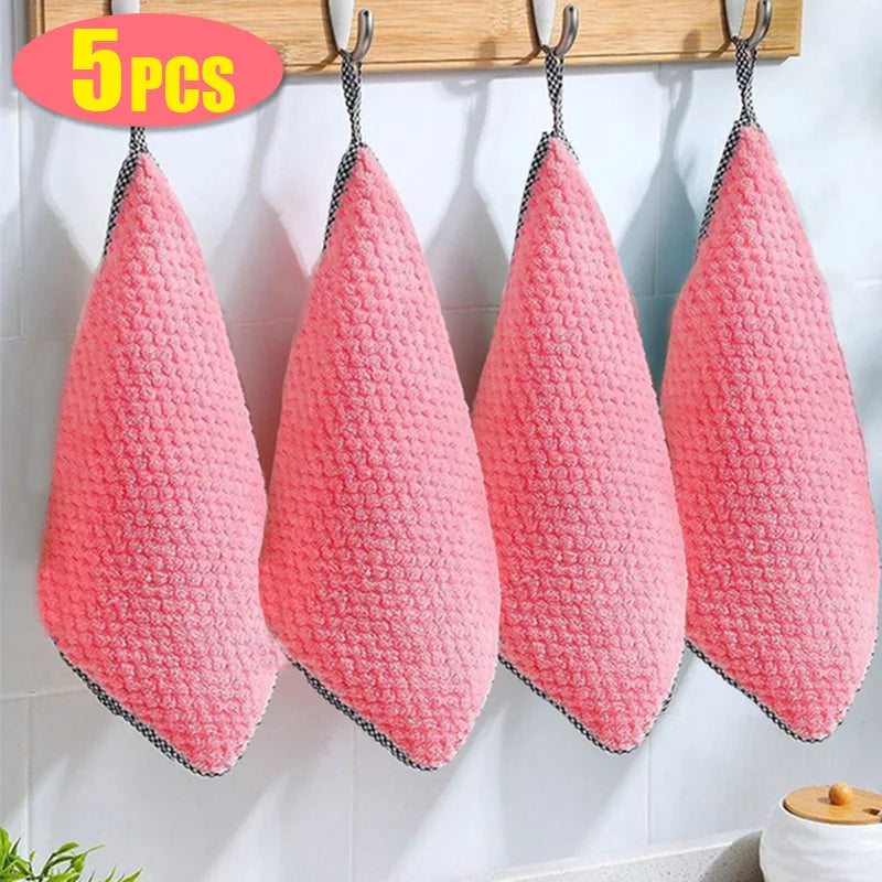 Coral Fleece Kitchen Cleaning Cloths - Soft & Highly Absorbent Towels