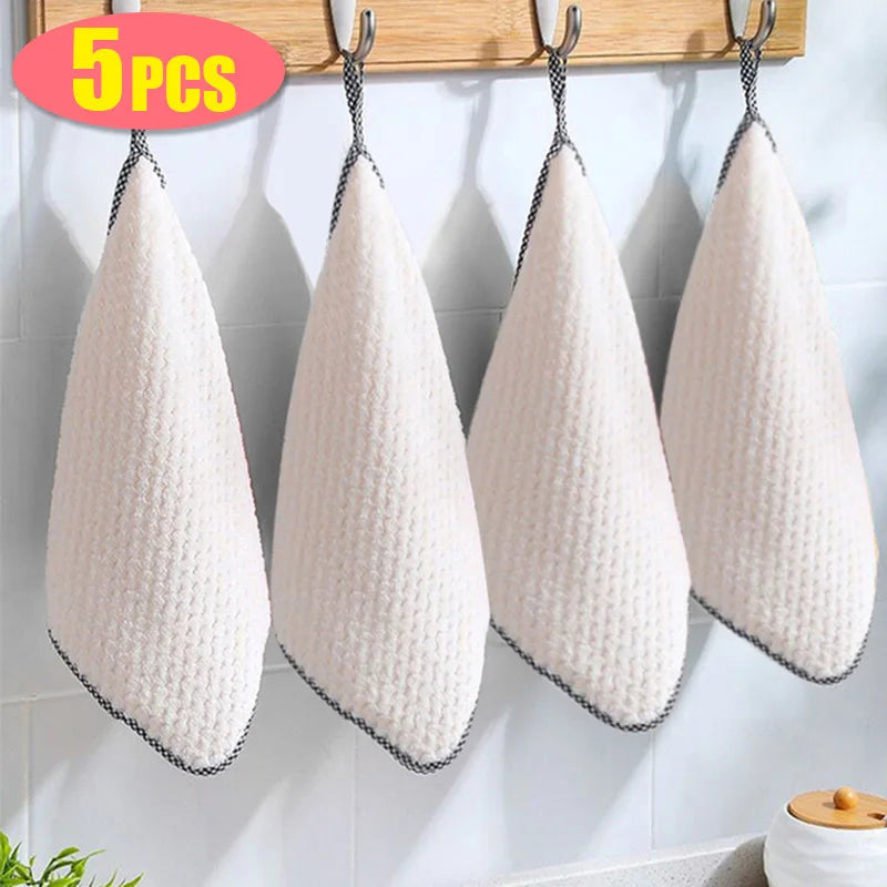 Coral Fleece Kitchen Cleaning Cloths - Soft & Highly Absorbent Towels