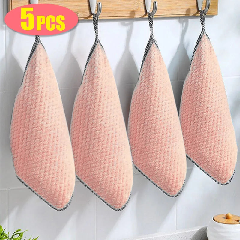 Coral Fleece Kitchen Cleaning Cloths - Soft & Highly Absorbent Towels